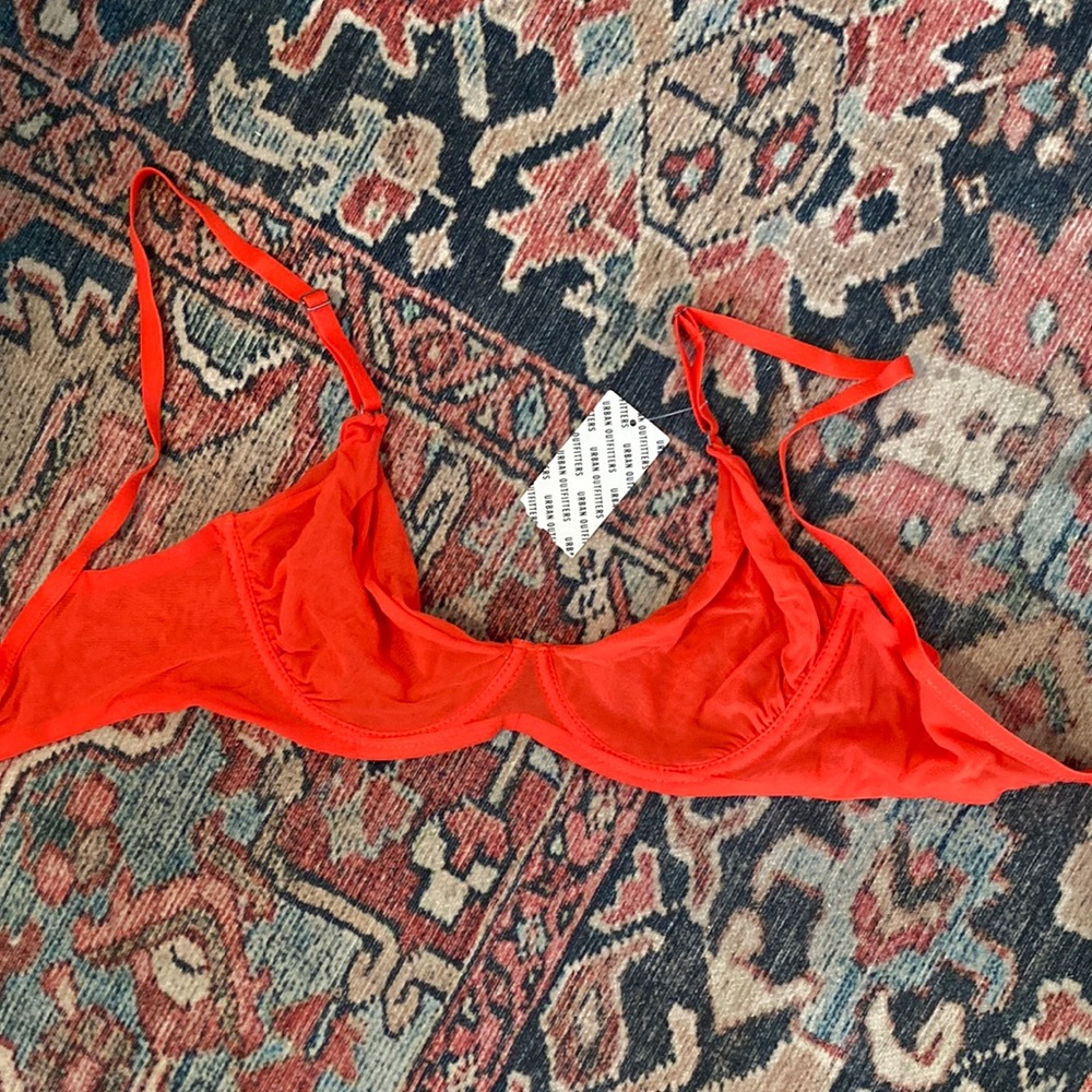 Urban Outfitters Red Sheer Bra